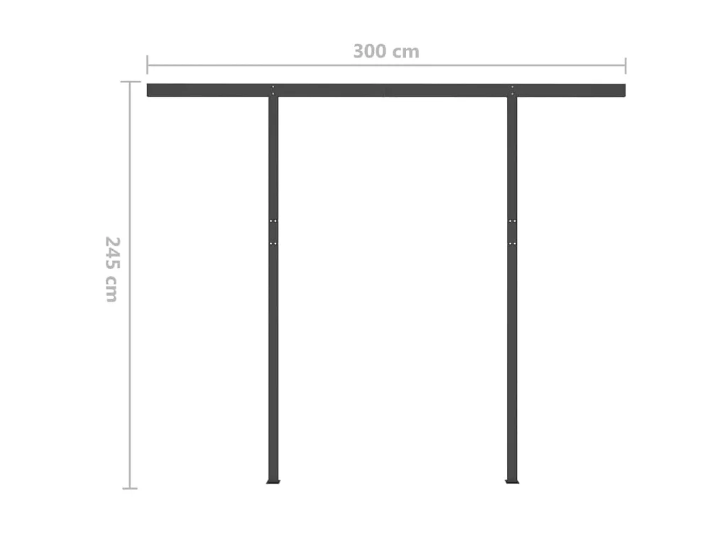 Toldo retrátil com LED 3,5x2,5 amarelo e branco