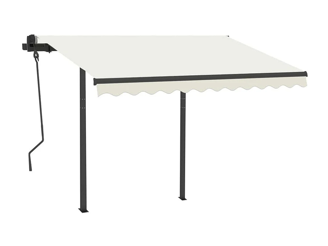 Toldo Retrátil Automático e Pólos 3x2,5 Creme