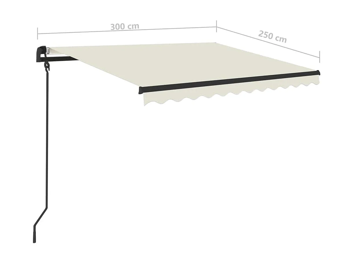 Toldo Retrátil Automático e Pólos 3x2,5 Creme