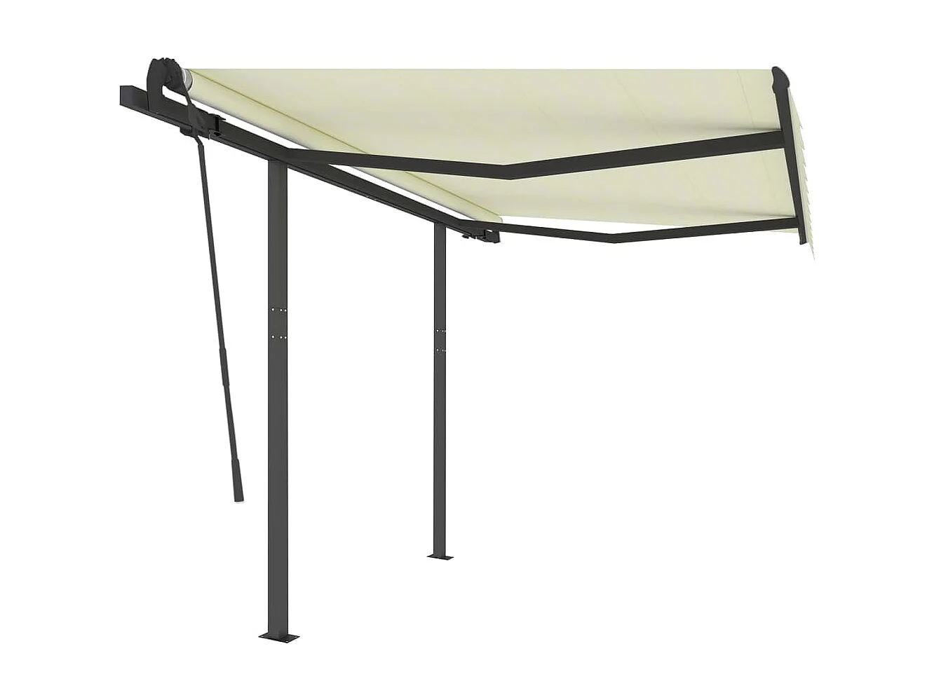 Auvent rétractable automatique et poteaux 3x2,5 Crème