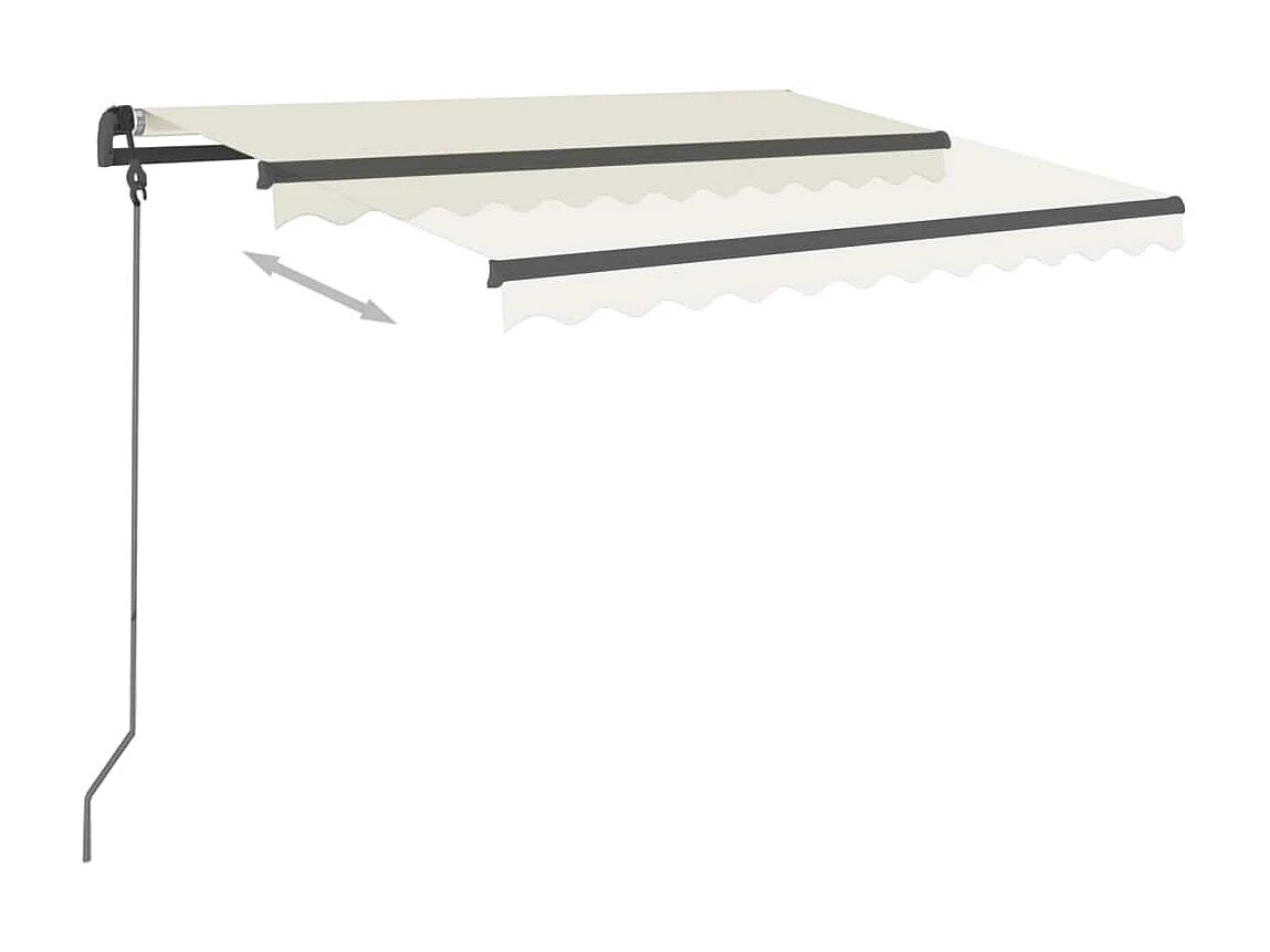 Auvent rétractable automatique et poteaux 3x2,5 Crème