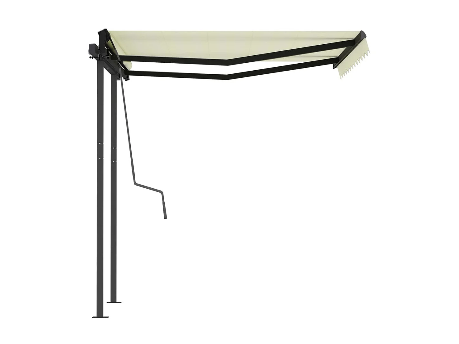 Auvent rétractable automatique et poteaux 3x2,5 Crème