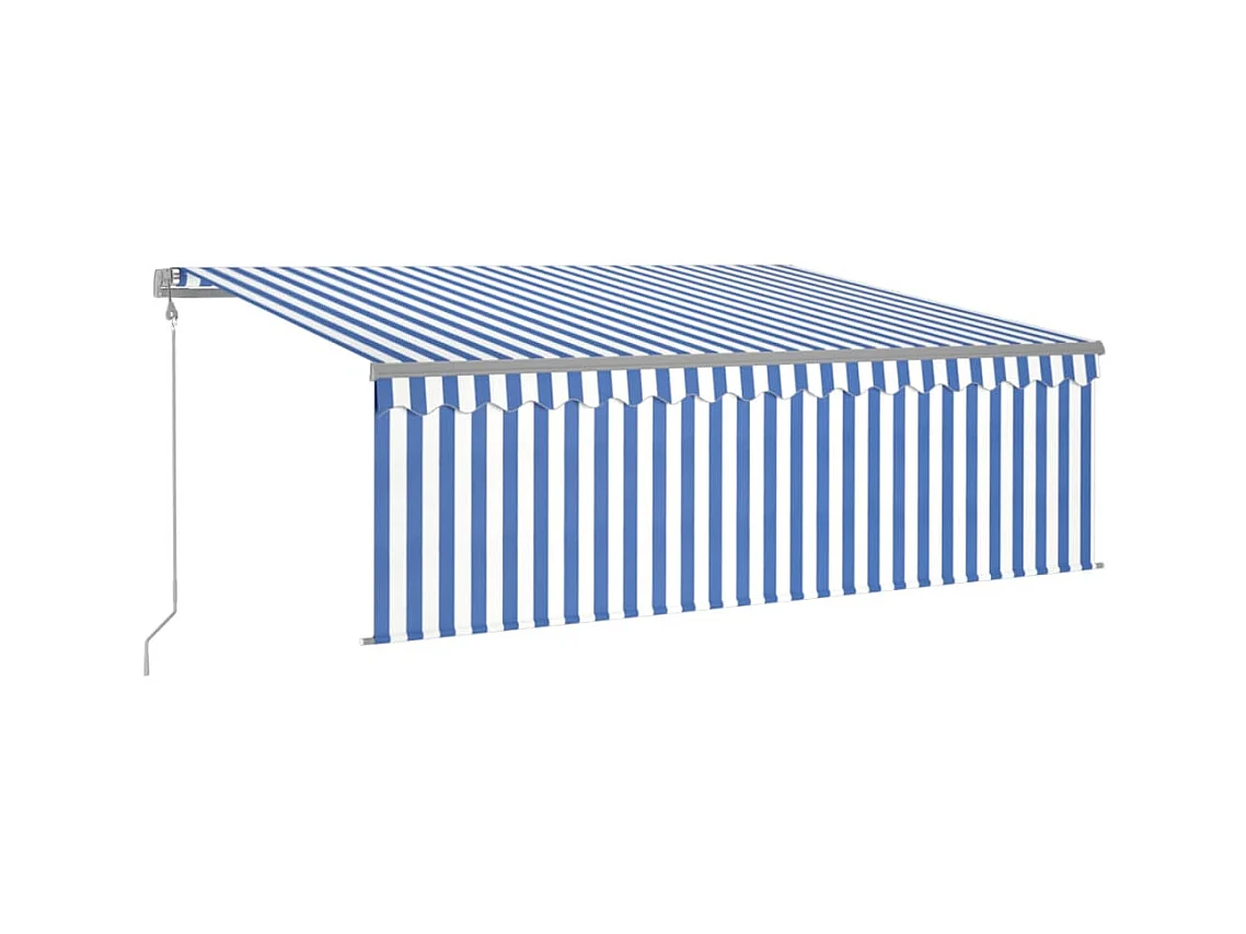 Auvent automatique rétractable avec store 4,5x3 Bleu et blanc