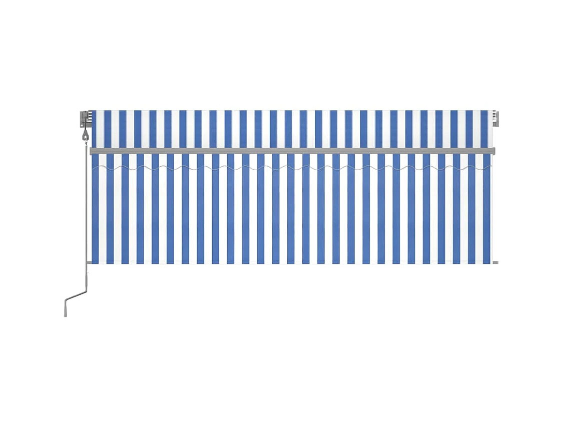 Auvent automatique rétractable avec store 4,5x3 Bleu et blanc