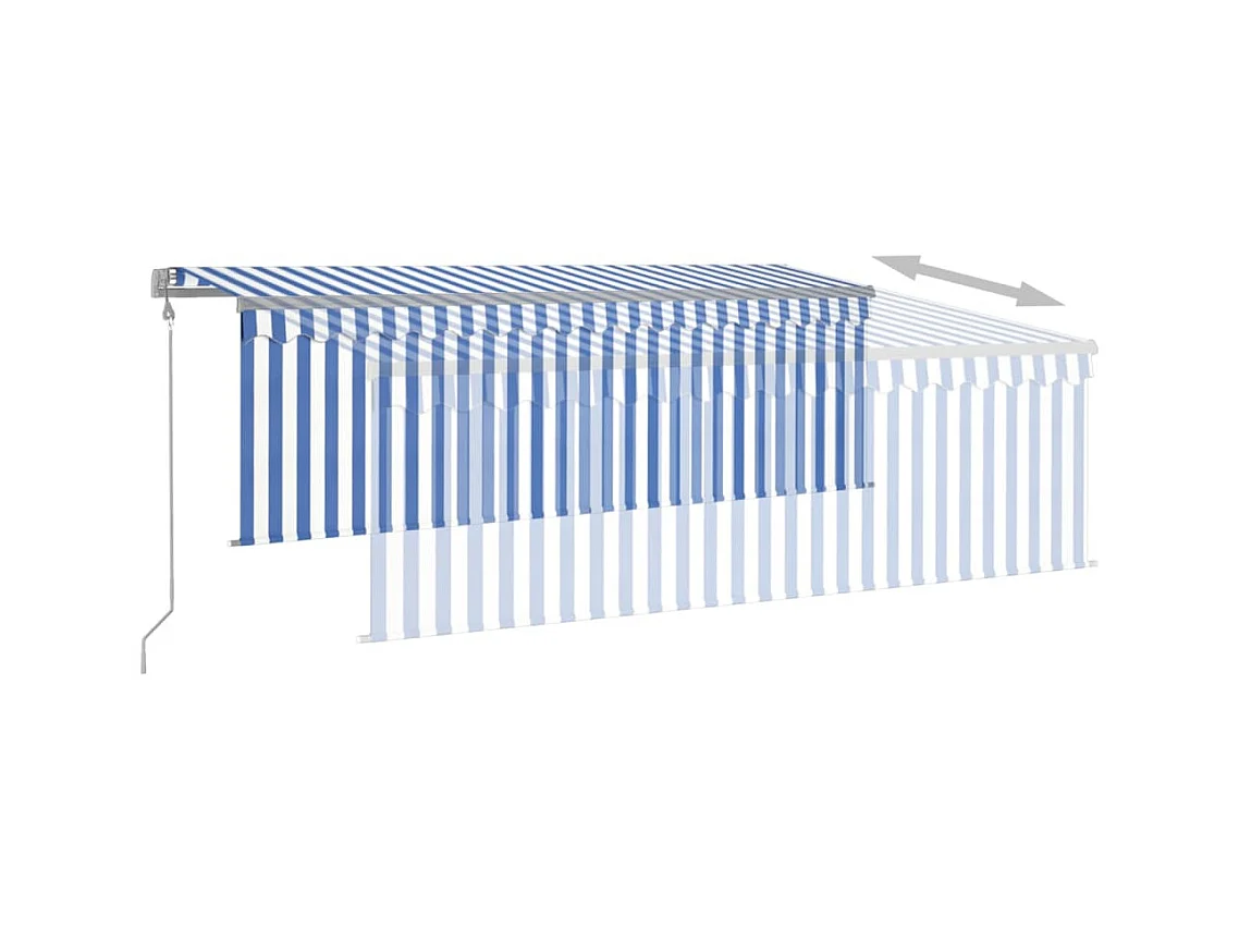 Auvent automatique rétractable avec store 4,5x3 Bleu et blanc