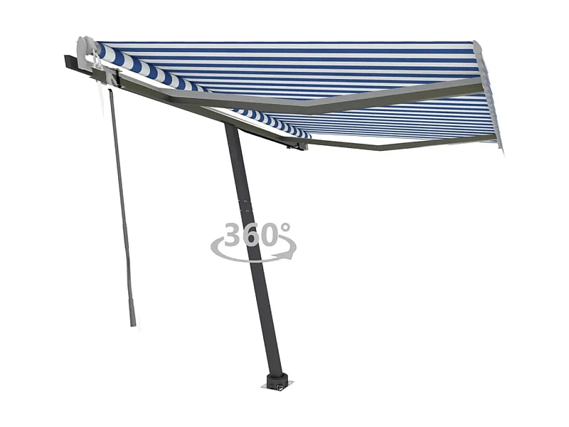 Auvent automatique sur pied 300x250 Bleu/Blanc