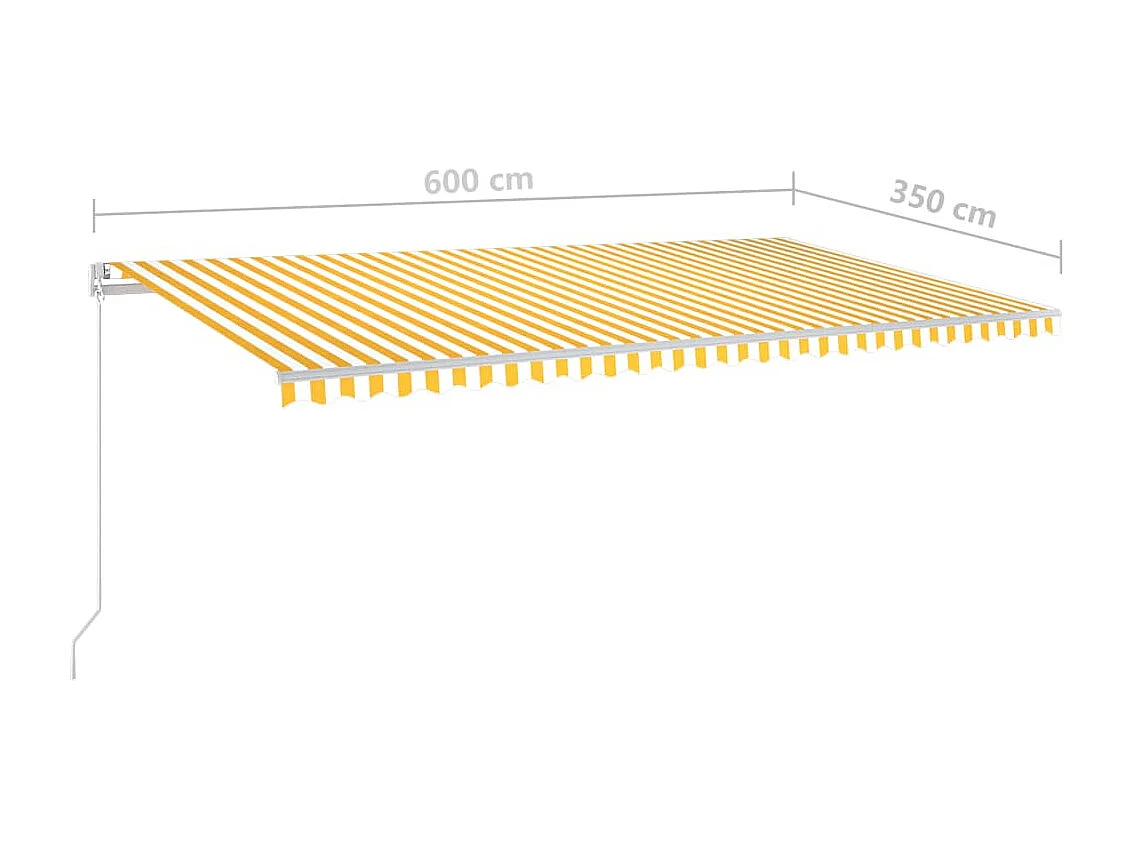 Sensor de vento automático para toldo e LED 6x3,5m Amarelo e branco