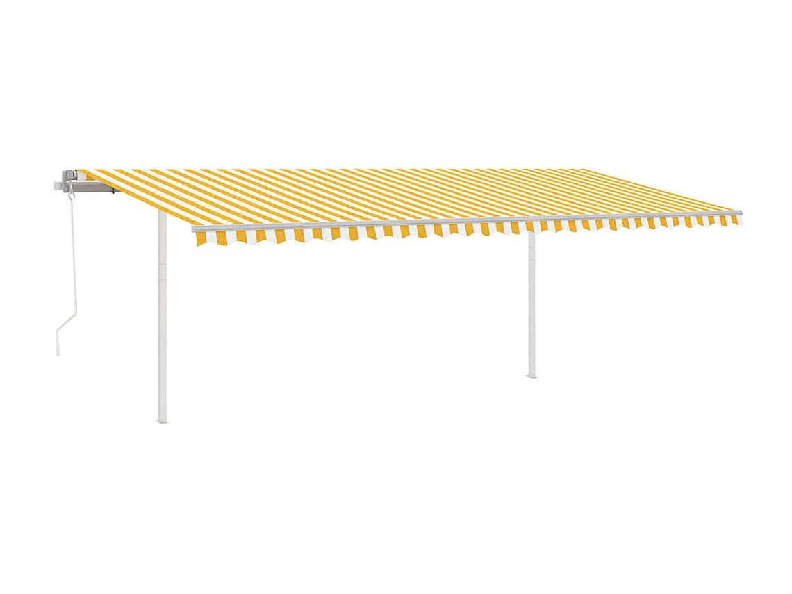 Auvent automatique capteur de vent et LED 6x3,5m Jaune et blanc