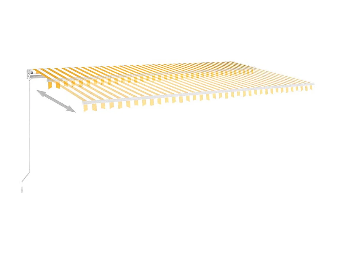 Auvent automatique capteur de vent et LED 6x3,5m Jaune et blanc
