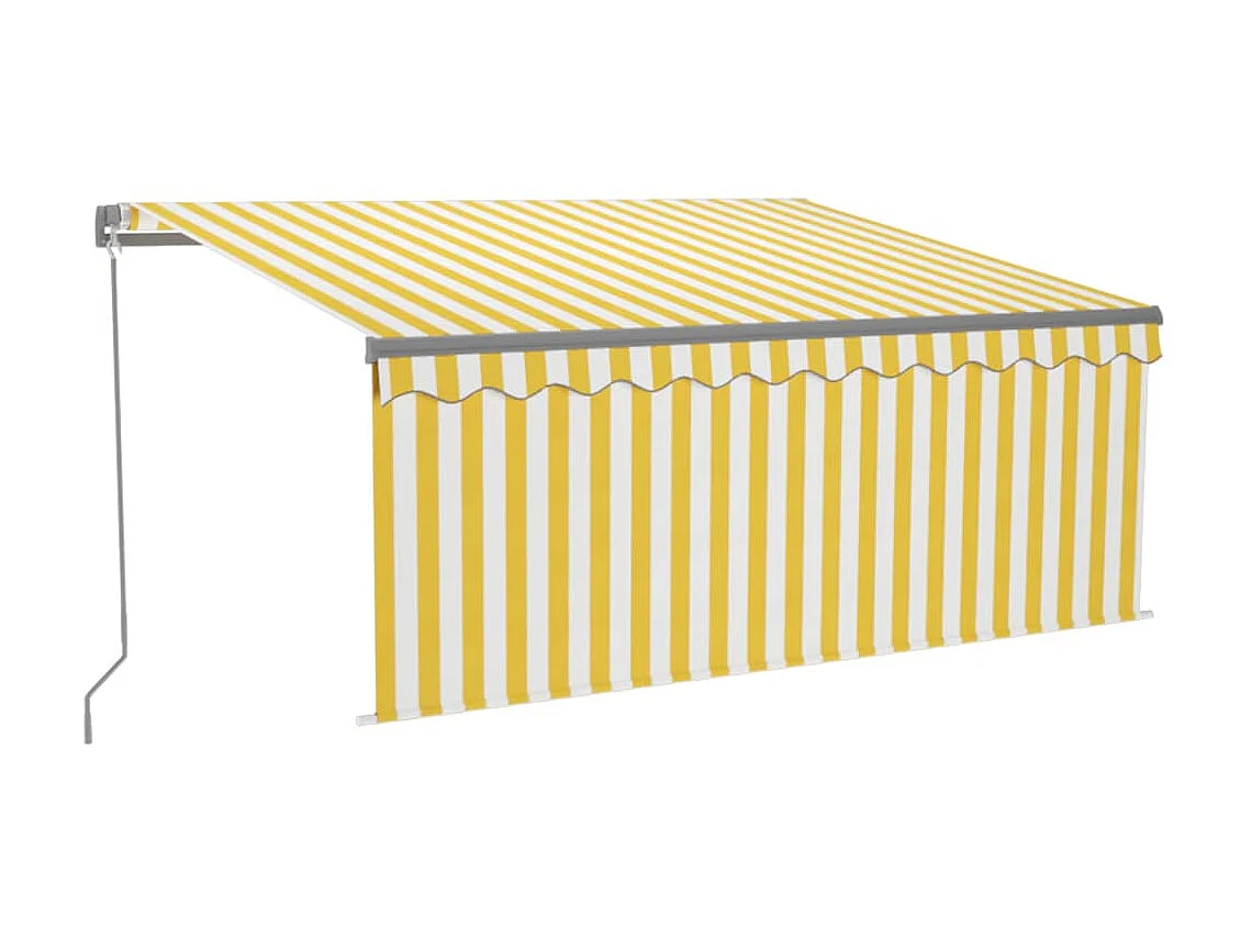 Tenda retrattile con tenda LED 3x2,5 Gialla e bianca