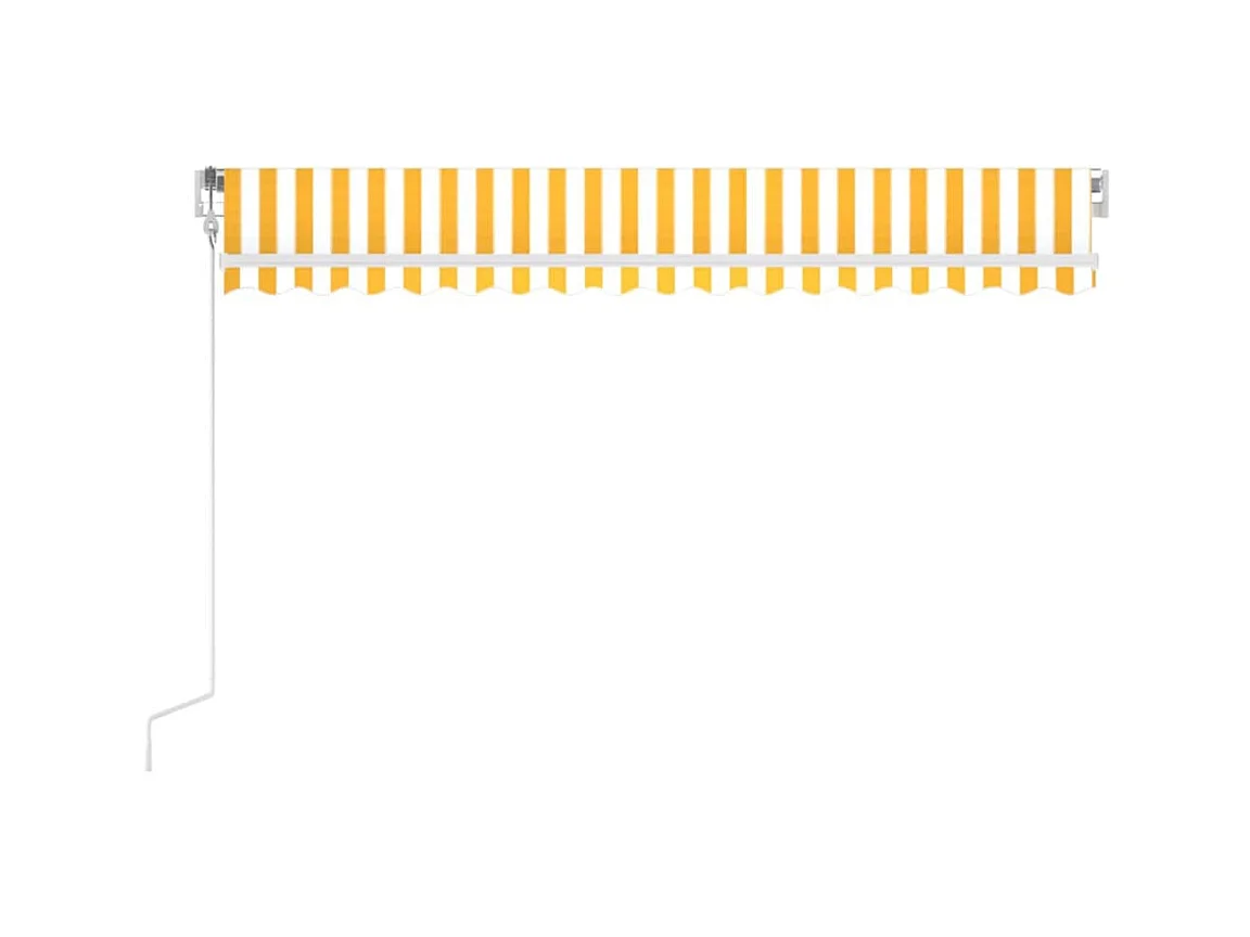 Tenda automatica con sensore vento/LED 450x300 cm Giallo e bianco