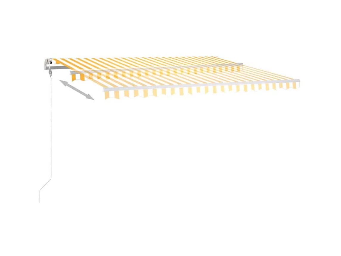 Tenda automatica con sensore vento/LED 450x300 cm Giallo e bianco