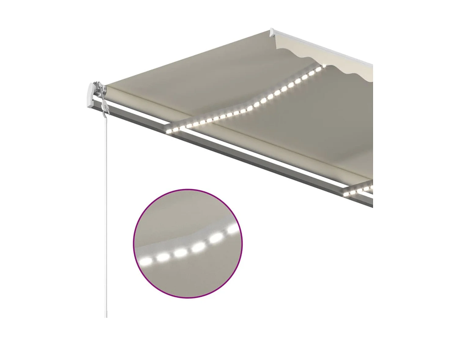 Toldo automático com sensor de vento e LED 450x350 Creme