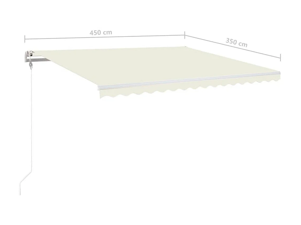 Toldo automático com sensor de vento e LED 450x350 Creme