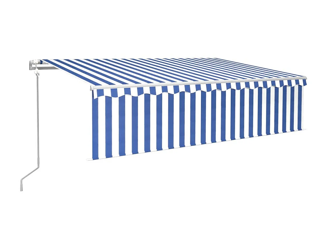Toldo retráctil automático con persiana 6x3 Azul y blanco