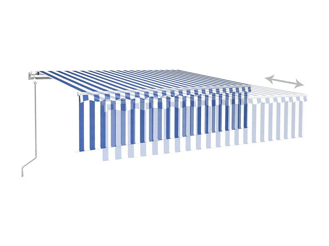 Auvent automatique rétractable avec store 6x3 Bleu et blanc