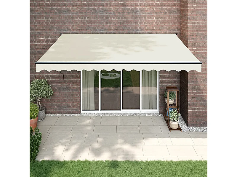 Crème uitschuifbare luifel 4x3 stof en aluminium