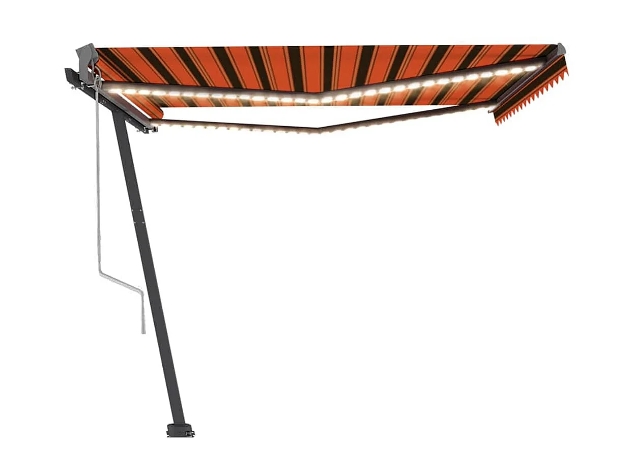 Toldo automático sensor viento/LED 400x300 Naranja/marrón