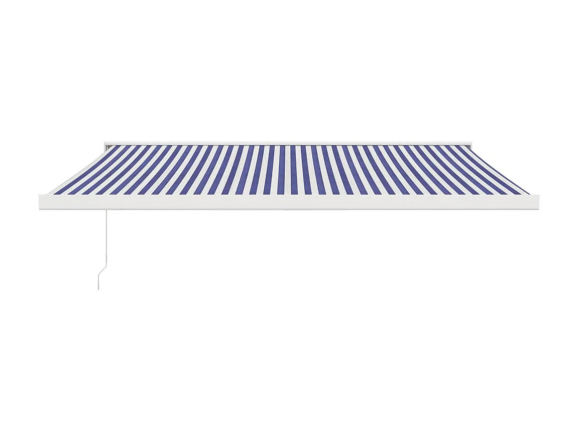 Auvent rétractable bleu et blanc 4x3 tissu et aluminium