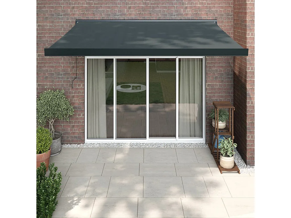 Tenda retrattile antracite 3x2,5 tessuto e alluminio