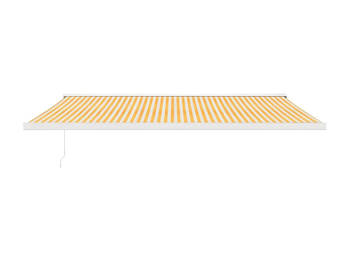 Auvent rétractable jaune et blanc 5x3 tissu et aluminium