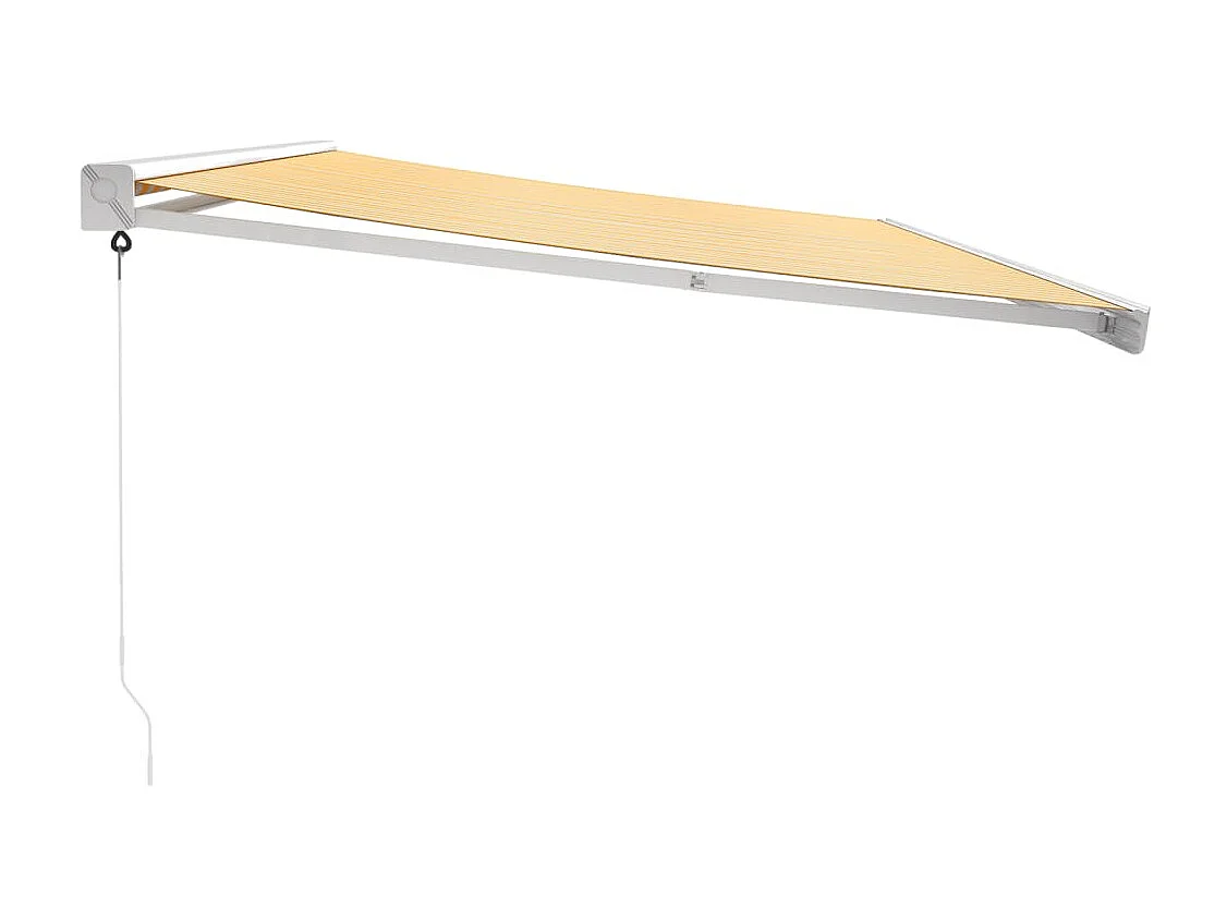 Auvent rétractable jaune et blanc 5x3 tissu et aluminium