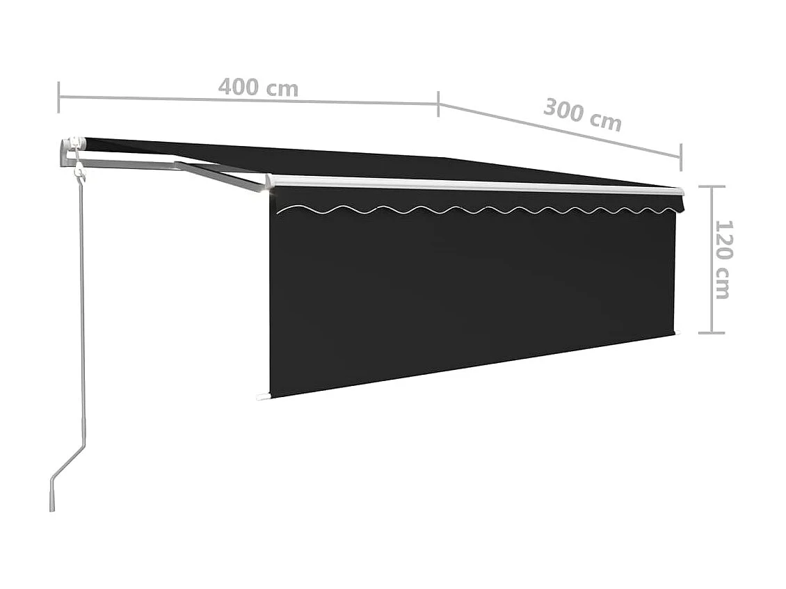 Auvent automatique rétractable avec store 4x3 Anthracite