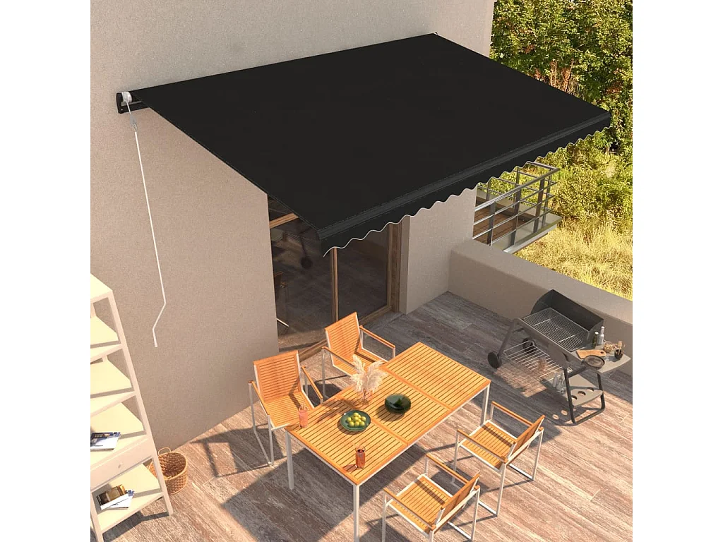 Auvent rétractable automatique 600x300 Anthracite