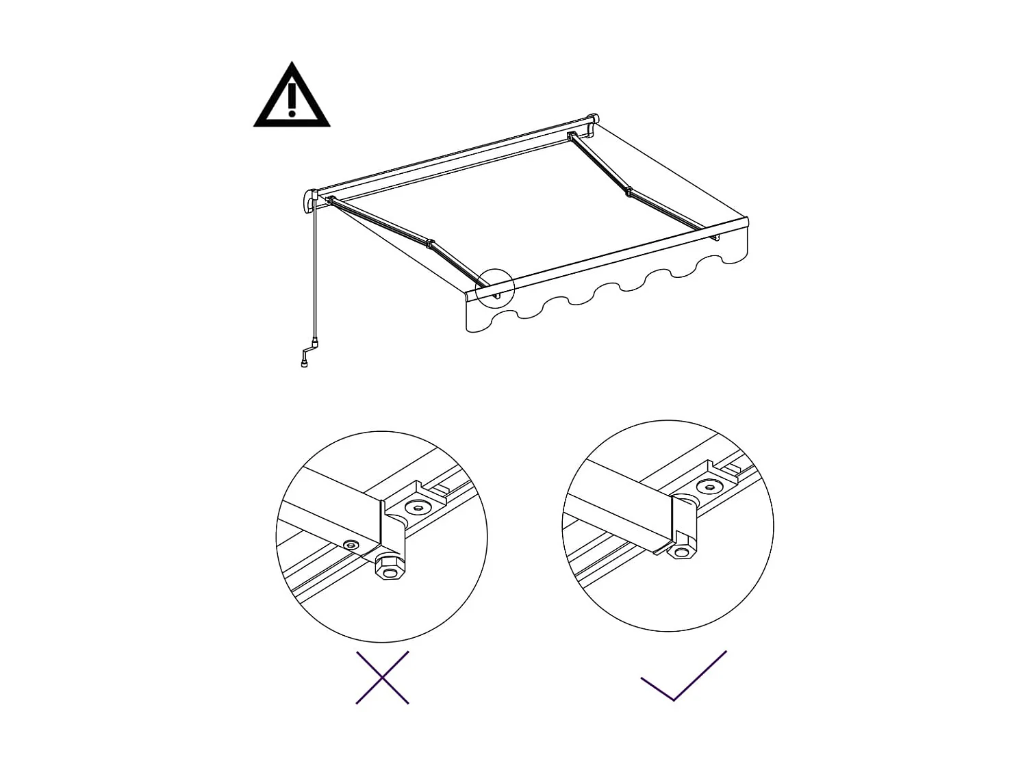 Auvent rétractable automatique 600x300 Anthracite