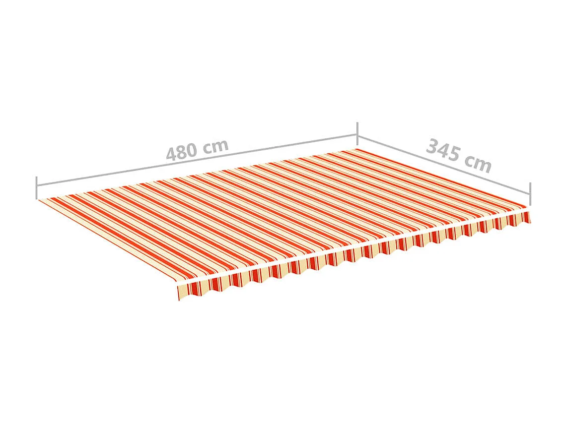 Tissu de remplacement pour auvent Jaune et orange 5x3,5