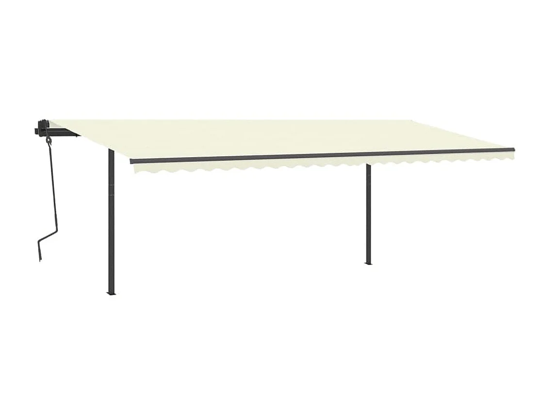 Toldo retráctil automático con postes 6x3,5 Crema