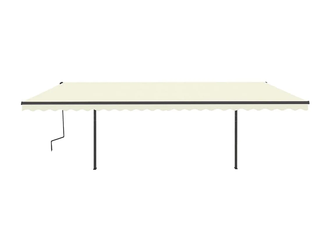 Toldo retráctil automático con postes 6x3,5 Crema