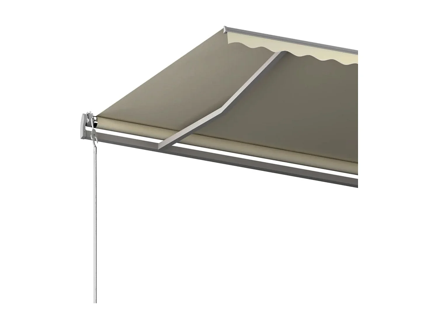 Toldo retráctil automático con postes 6x3,5 Crema