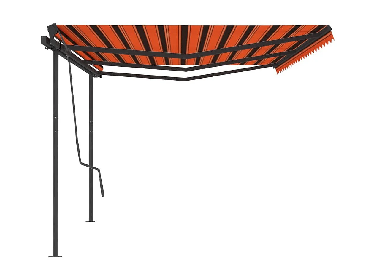 Auvent automatique rétractable et poteaux 6x3,5 Orangearron