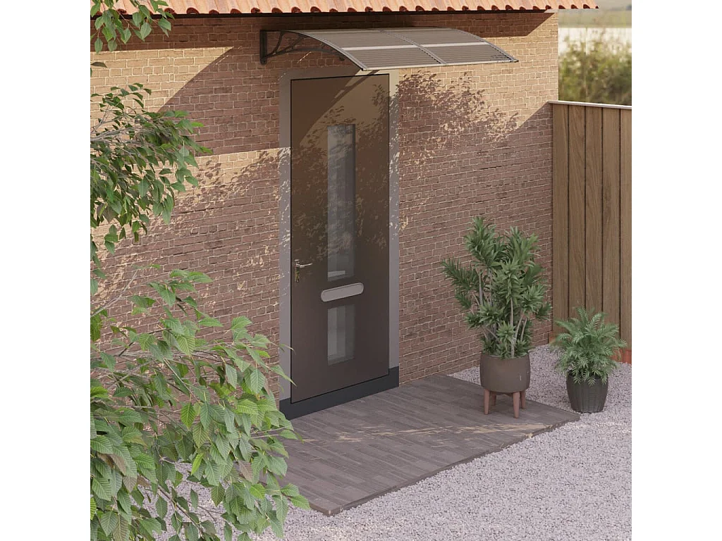 Auvent de porte Noir 150x100 Polycarbonate