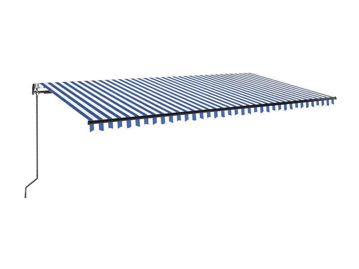 Auvent rétractable automatique 600x350 Bleu et blanc