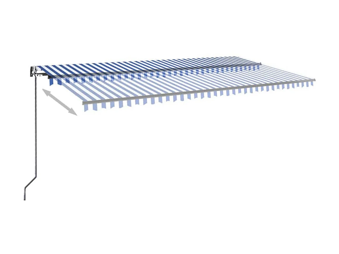 Auvent rétractable automatique 600x350 Bleu et blanc