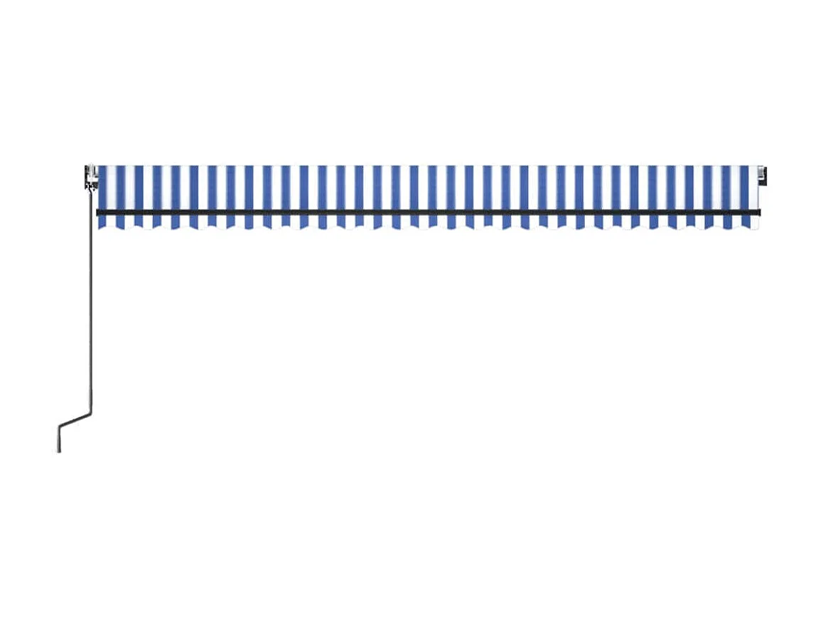 Auvent rétractable automatique 600x350 Bleu et blanc
