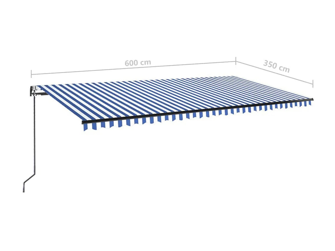 Auvent rétractable automatique 600x350 Bleu et blanc