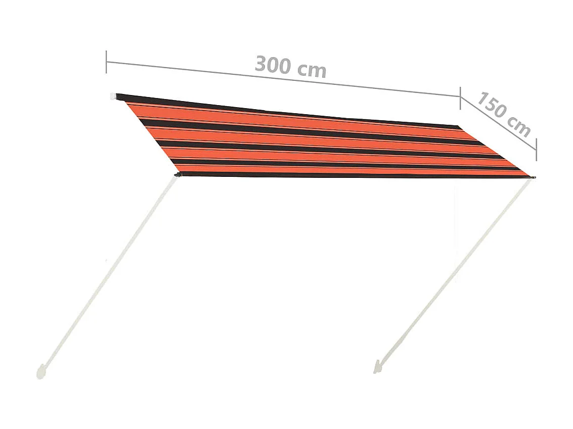 Tenda retrattile 300x150 Etarron arancione