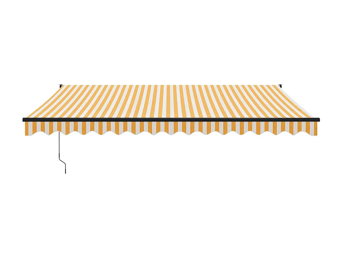 Auvent rétractable jaune et blanc 4,5x3 tissu et aluminium