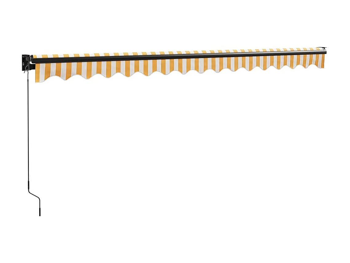 Auvent rétractable jaune et blanc 4,5x3 tissu et aluminium
