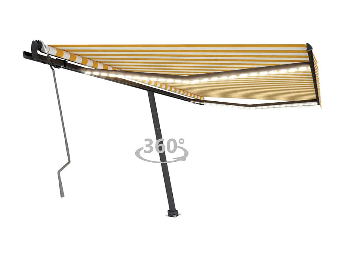 Auventanuel rétractable avec LED 450x300 Jaune et blanc