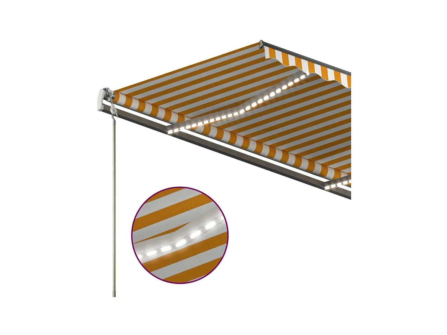 Auventanuel rétractable avec LED 450x300 Jaune et blanc