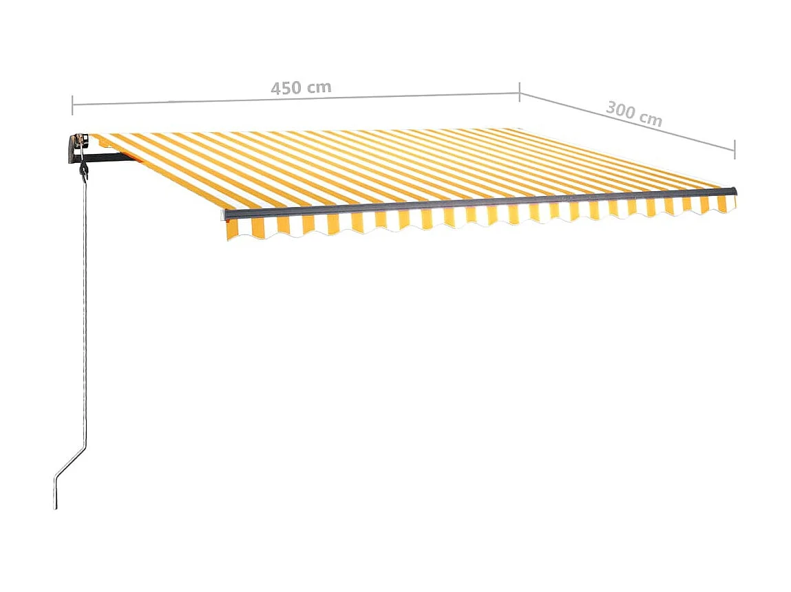 Auventanuel rétractable avec LED 450x300 Jaune et blanc