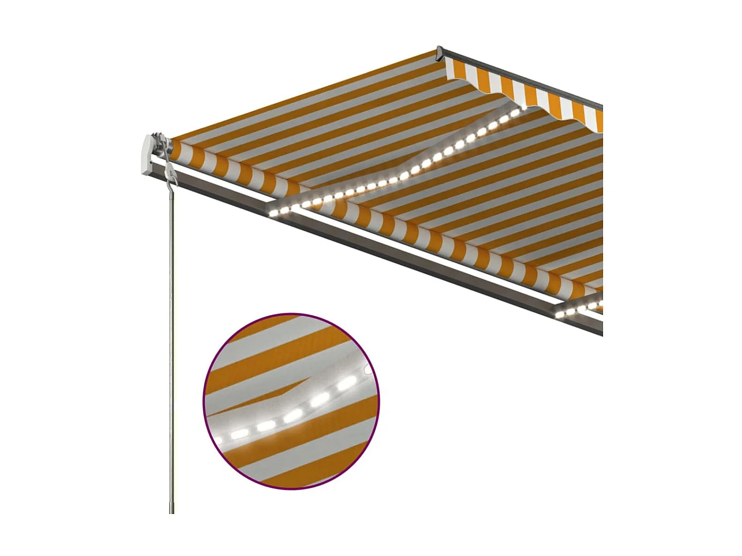 Einziehbare Markise mit LED 450x300 Gelb und Weiß