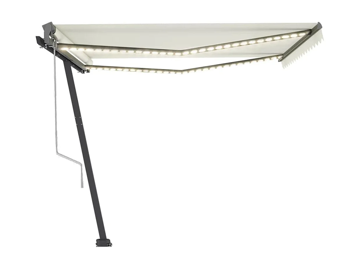 Toldo automático com sensor de vento e LED 400x300 Creme