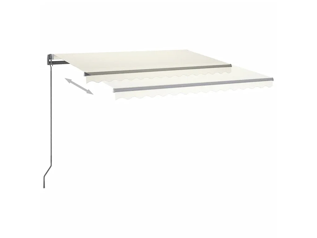 Auvent automatique avec capteur de vent et LED 400x300 Crème