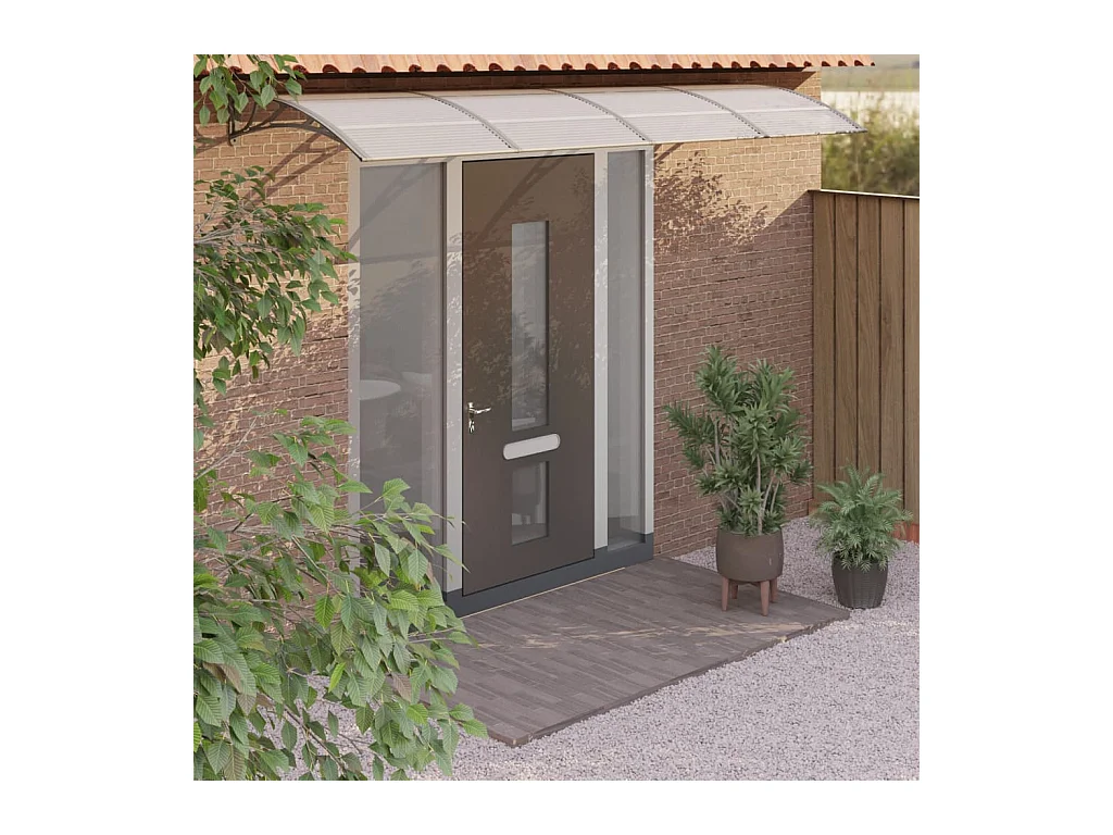 Auvent de porte Gris 350x100 Polycarbonate