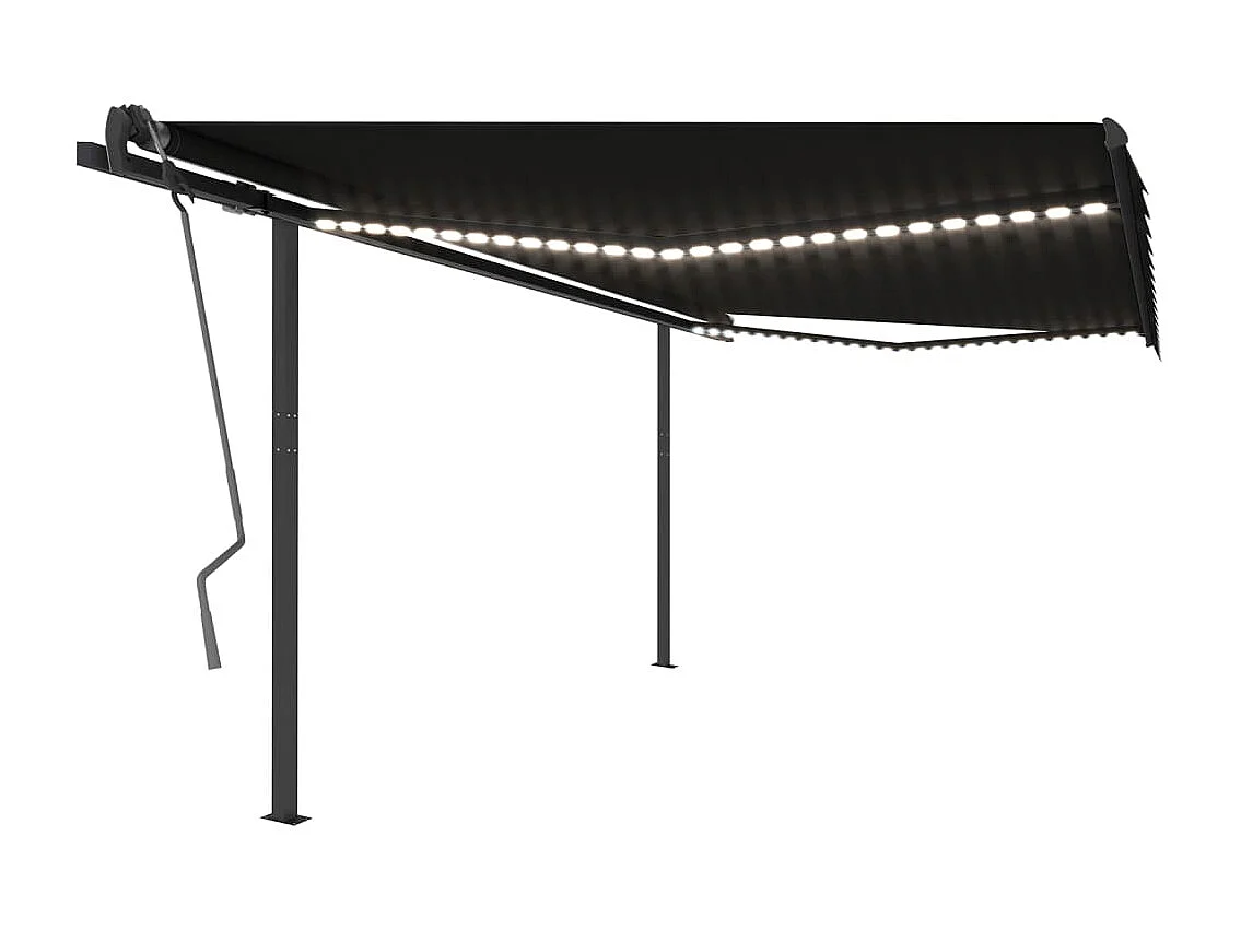 Auvent automatique avec capteur de vent et LED 4x3 Anthracite